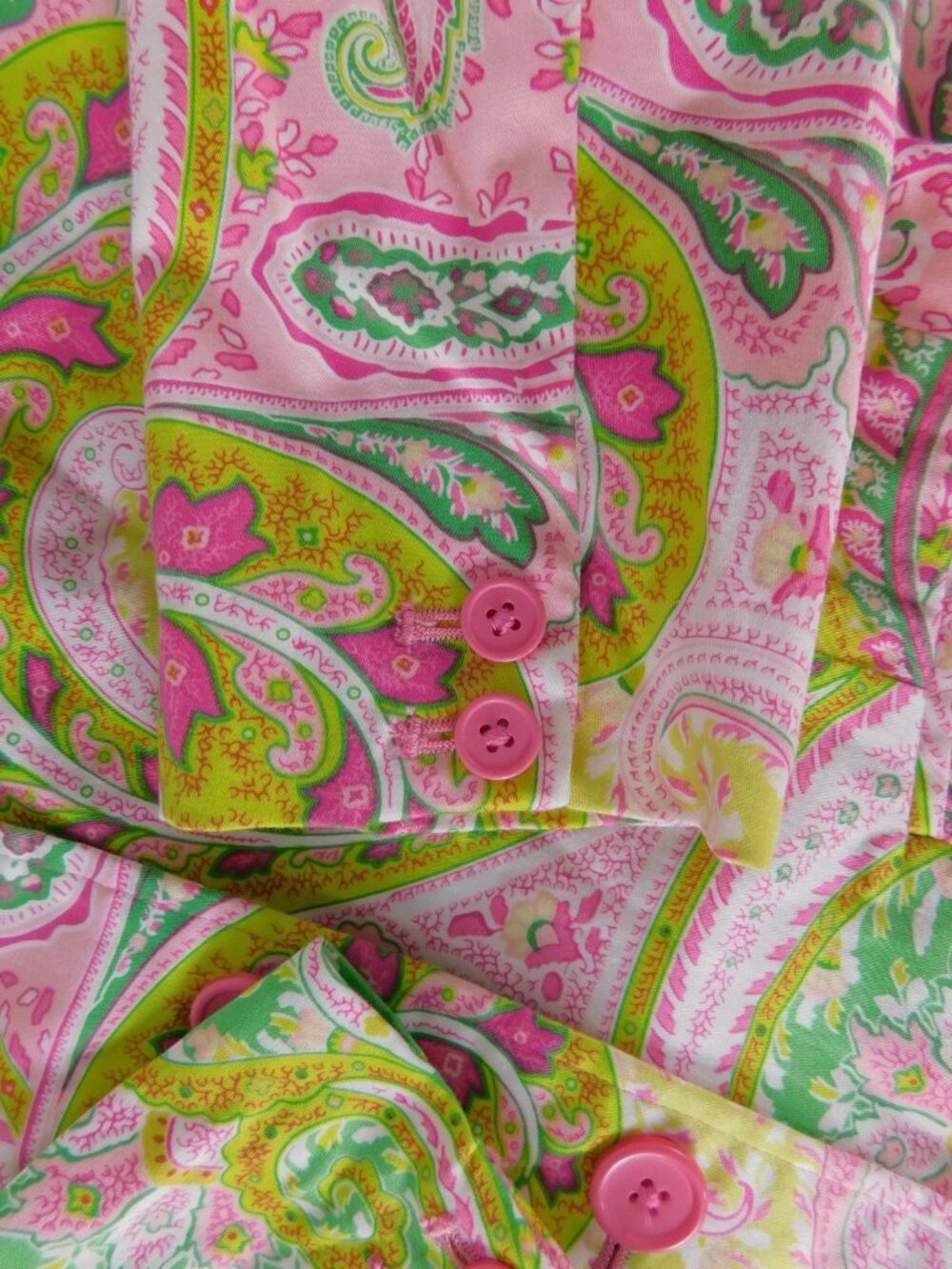 Larry Levine Petite Skirt Suit Womens 10P Pink Paisley Stretch Jacket Skirt - Picture 5 of 12